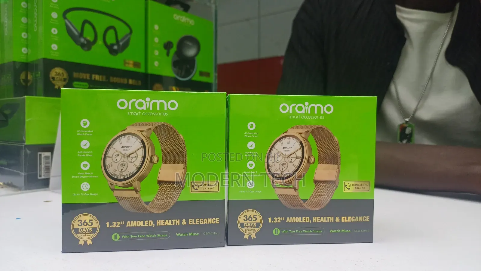 Oraimo Watch Muse 1.32” Amoled Ip68 Smart Watch Osw- 831n