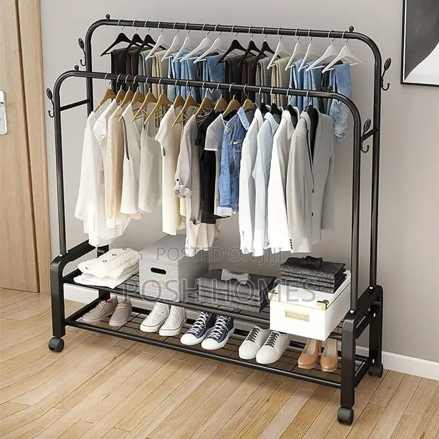 Advanced Double Layer Garment Rack Floor Standing