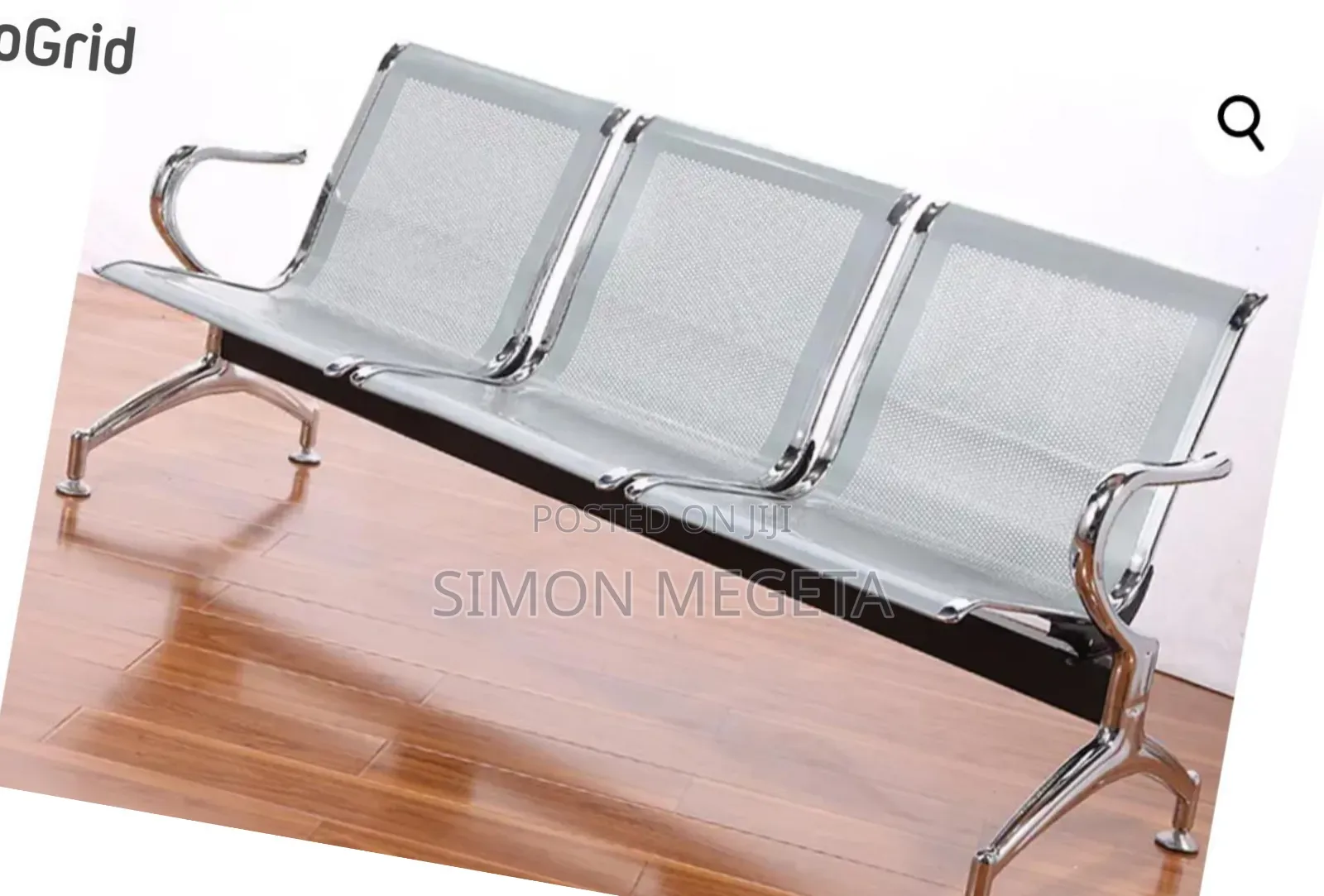 New 3 Link Non Padded Waiting Bench