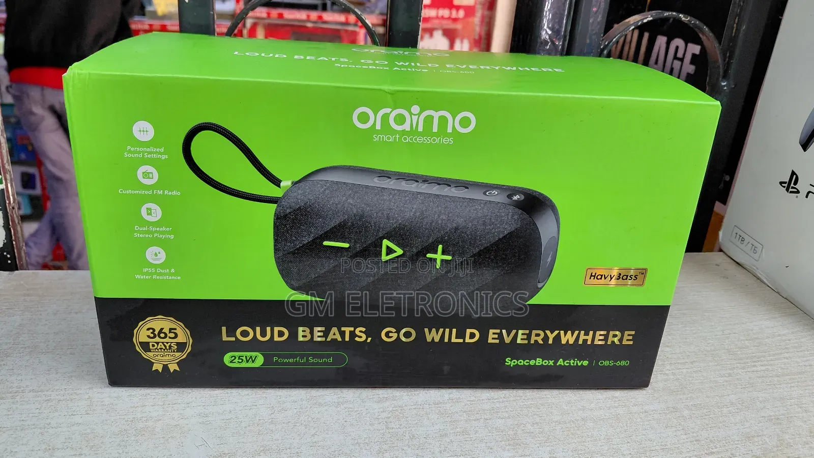 Oraimo Spacebox Active Obs-680 Bt Speaker With Fm Radio.