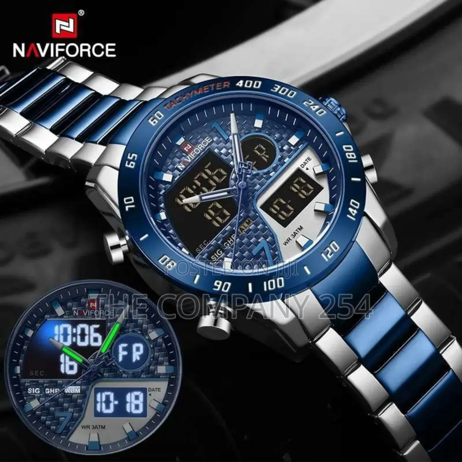 Naviforce Stainless Steel Water Resistant Luminous Hand Watch