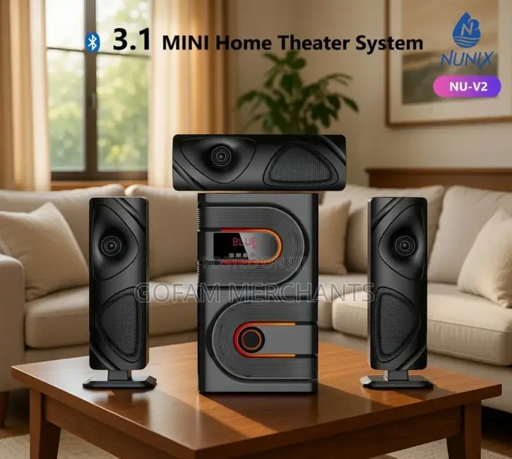 Nunix Nu-V2 3.1 Multimedia Sound System Mini Home Theater /Usb/Sd/Fm