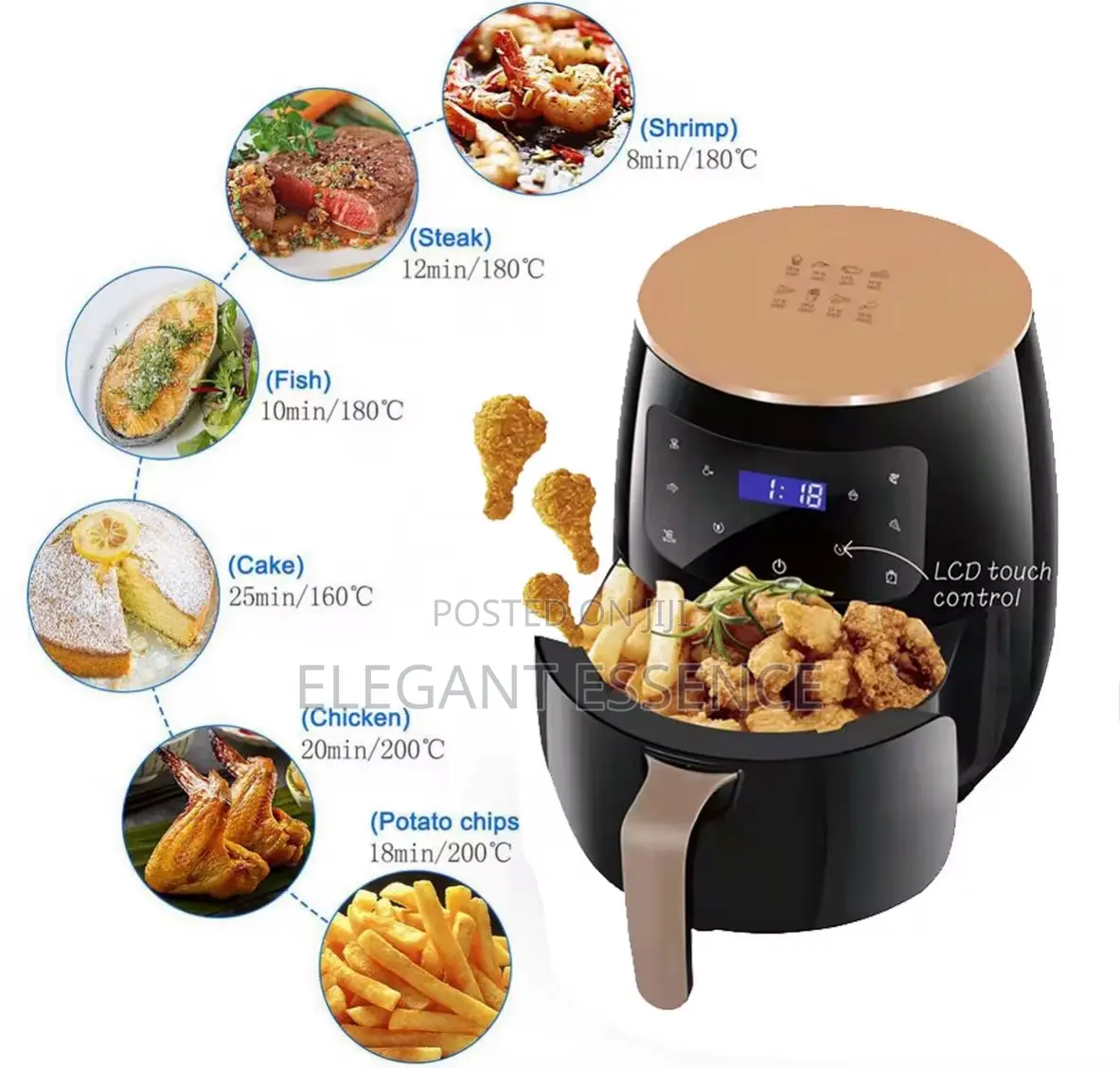 Silvercrest 6l Air Fryer With Metallic Oven Oil-Free Healthy Cooking