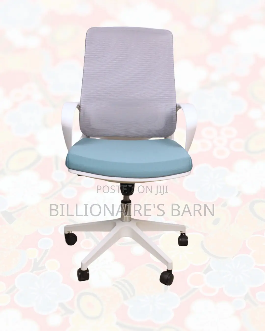 White Ergonomic Mesh Office Chair Mid Back Lumbar Support Ergonomic