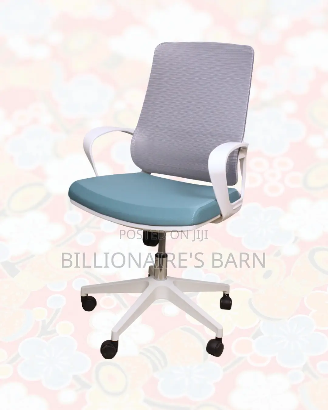 White Ergonomic Mesh Office Chair Mid Back Lumbar Support Ergonomic