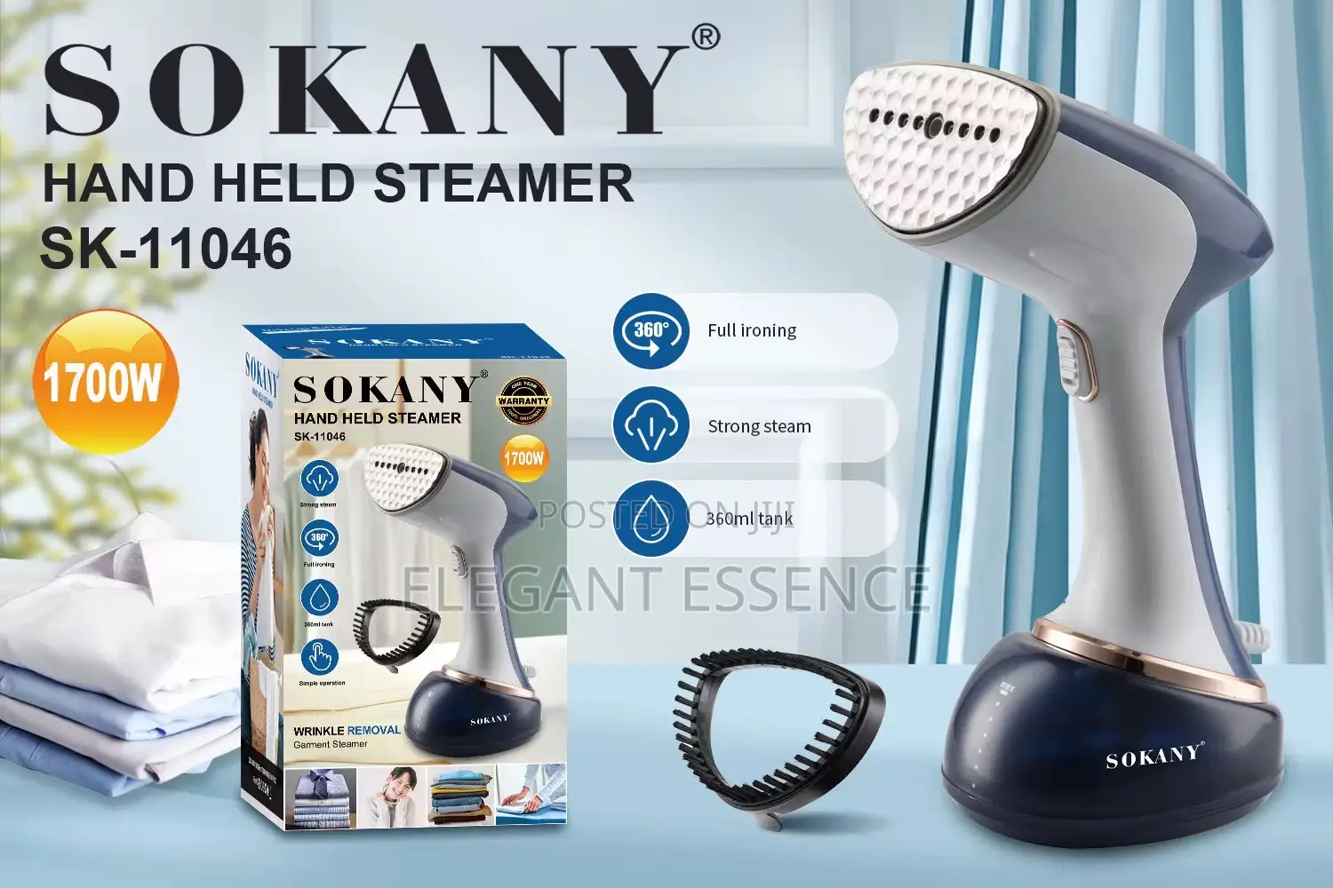 Sokany Sk-11046: Pro-Grade 1700w Handheld Garment Steamer