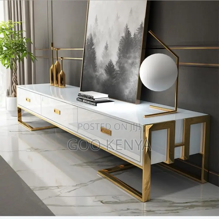Home Tv Cabinet; Tempered Glass Tv Stand And Coffee Table Set