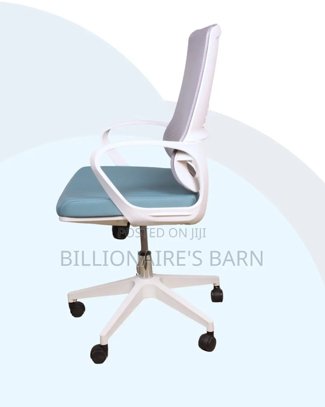 White Ergonomic Mesh Office Chair Mid Back Lumbar Support Modern