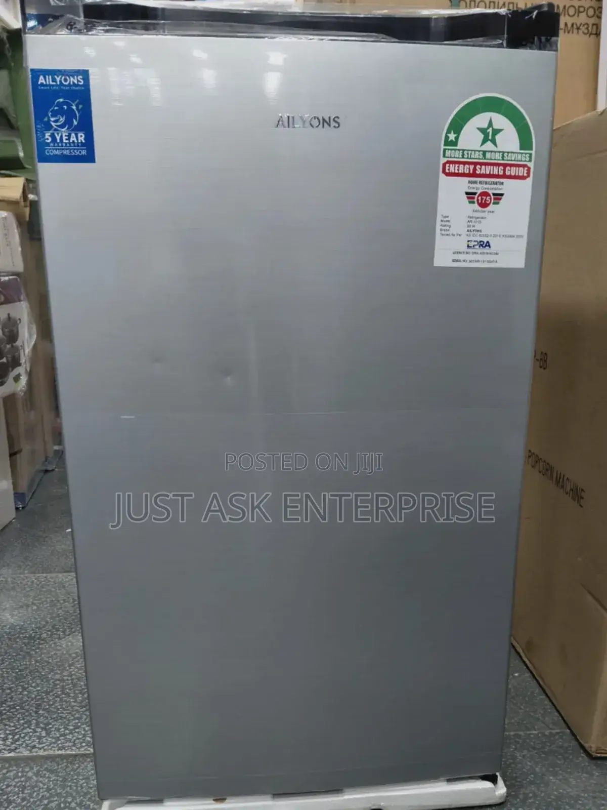 Ailyons 90 Litres Single Door Top Freezer Fridge - Silver Color