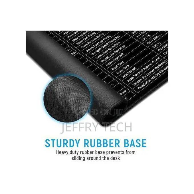 Large Gaming Mouse Pad Desk Mat Office Software Excel Shortcuts Mousep