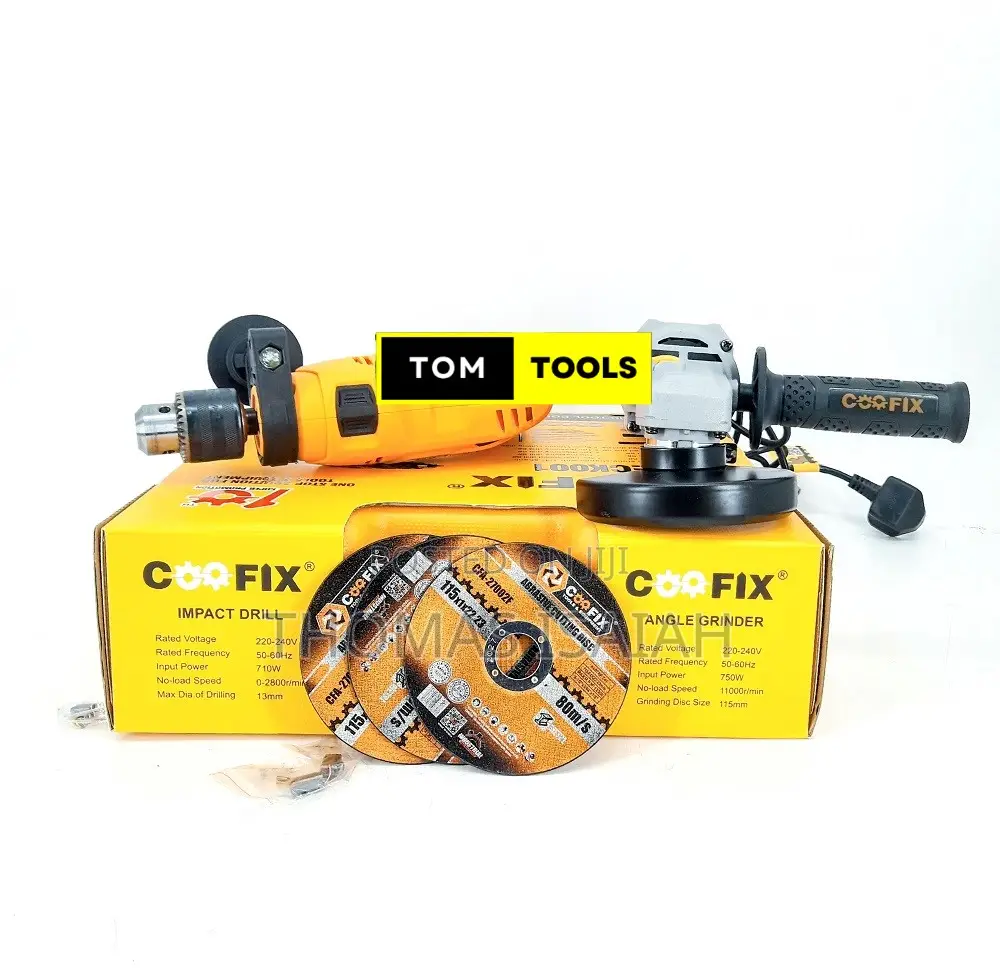 Coofix Electric Impact Drill and Angle Grinder Combo