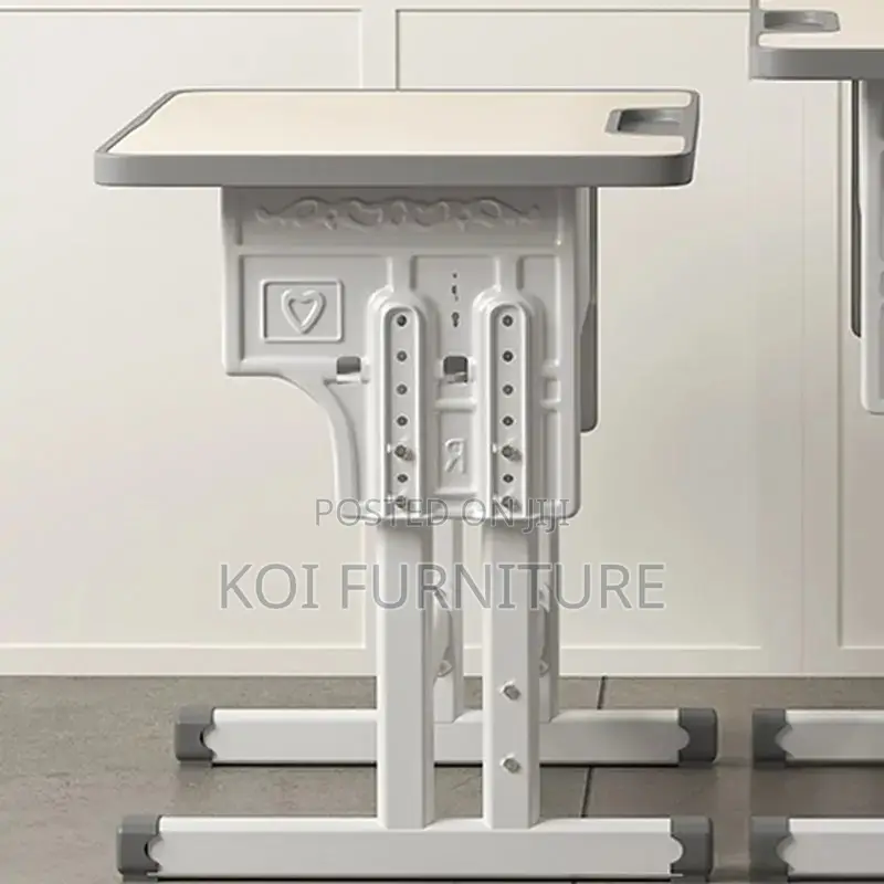 Home Desks; Cute Gray Adjustable Home Schooling Desk Chair Set
