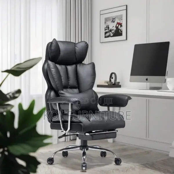 Office Chair; Heavy Leather High Back Office Chair