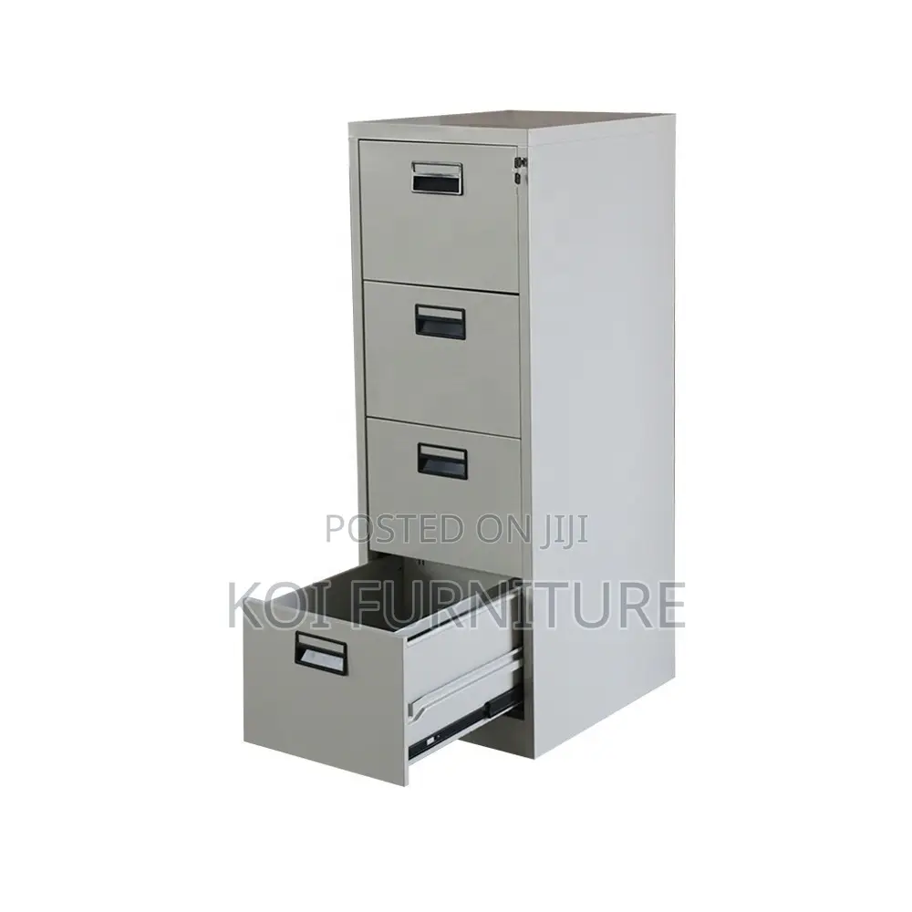 Office Cabinet; Four Lockers Gray Executive Office Cabinet