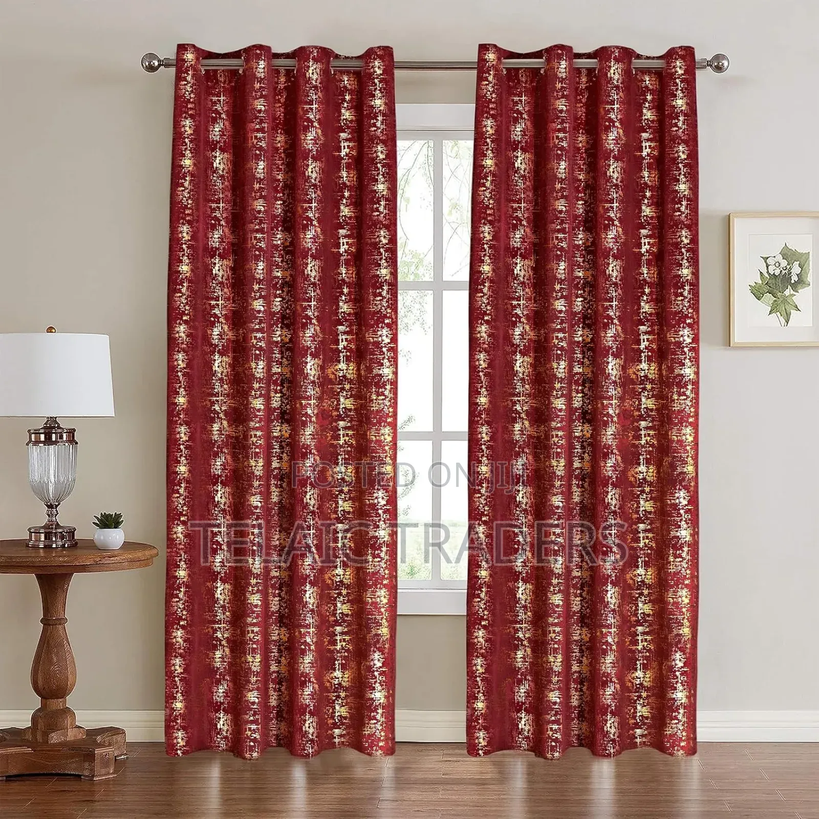 Marble Curtains (2 PCS 1.5m Each +1sheer )
