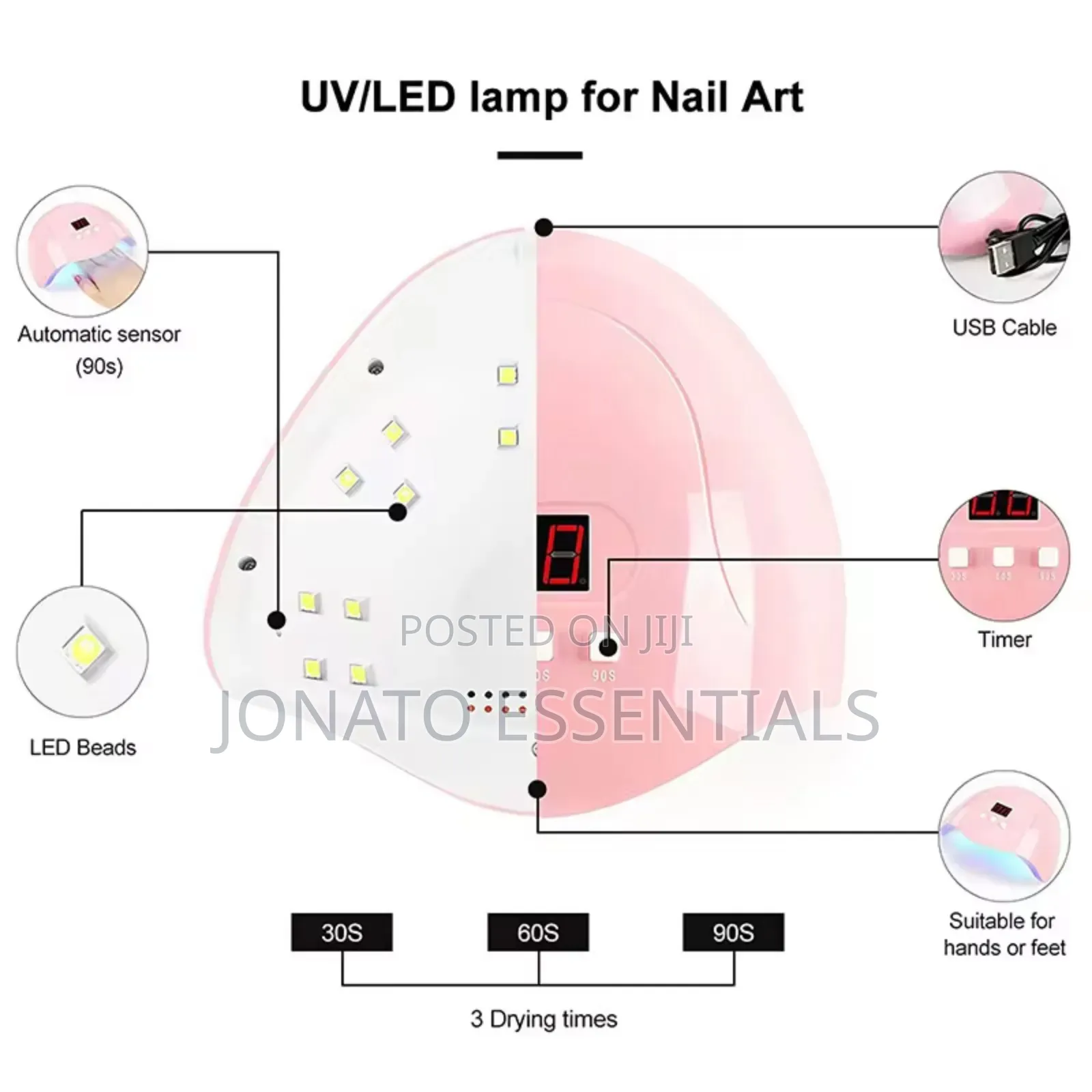Uv Led Nail Lamp 36w Gel Polish Dryer for Acrylic Nails