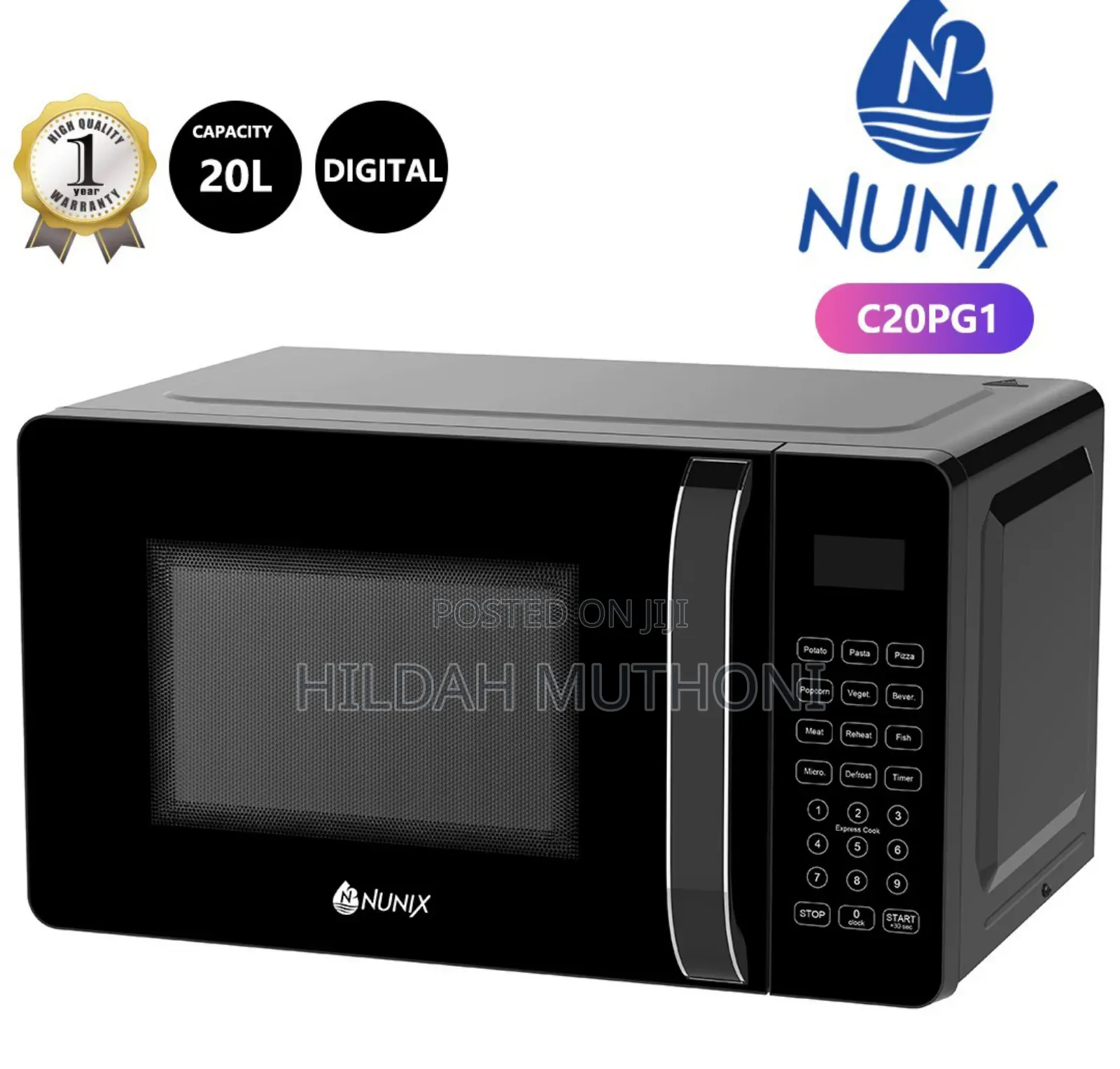 Nunix 20 Litres Digital Microwave With Digital Control Panel