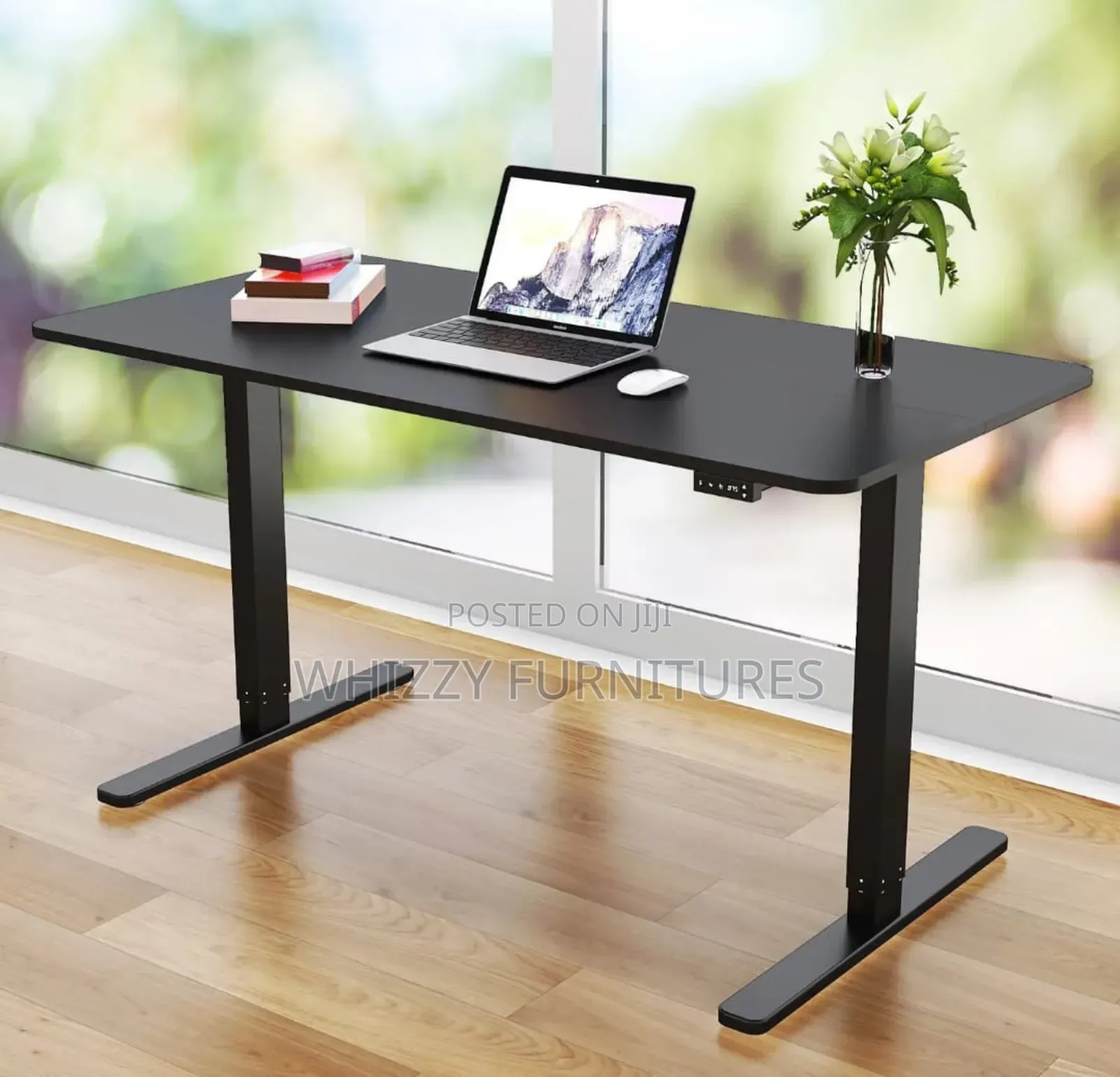 All Black Electric Desk Height Adjastable Electrick Table