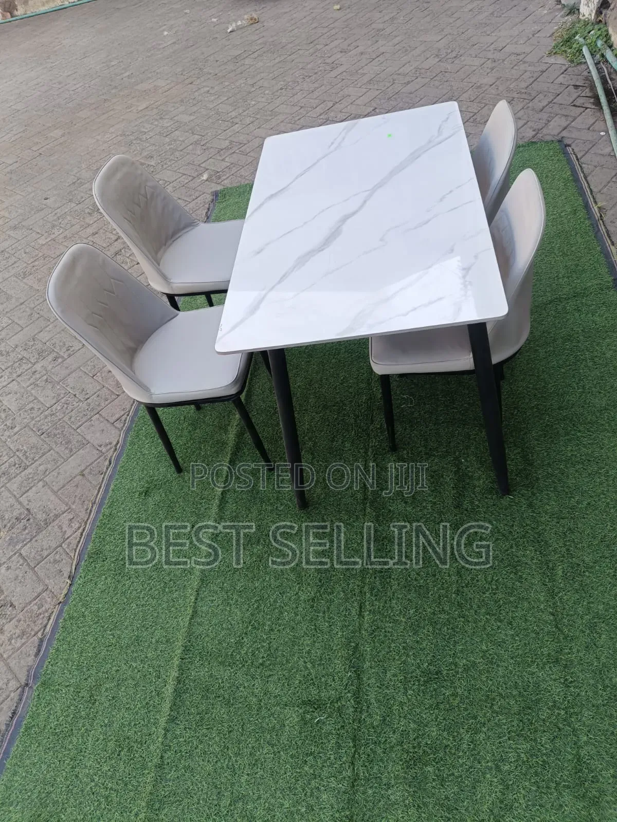 Classic 4 Seater Leather Dining Set