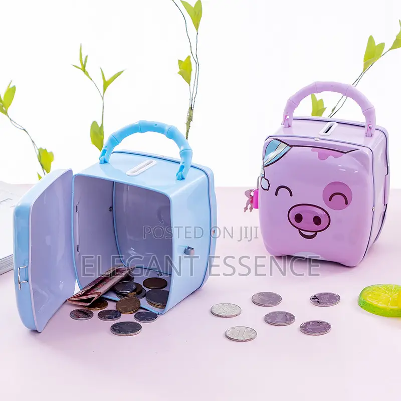 Metallic Piggy Bank Metallic Type With Padlock 2 Keys