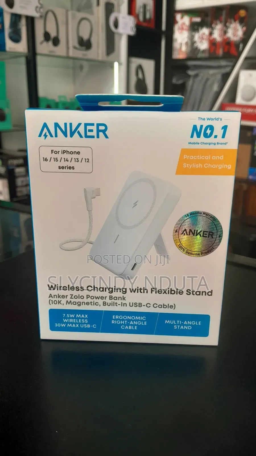 Anker Zolo Wireless Charging Powerbank With Flexible Stand