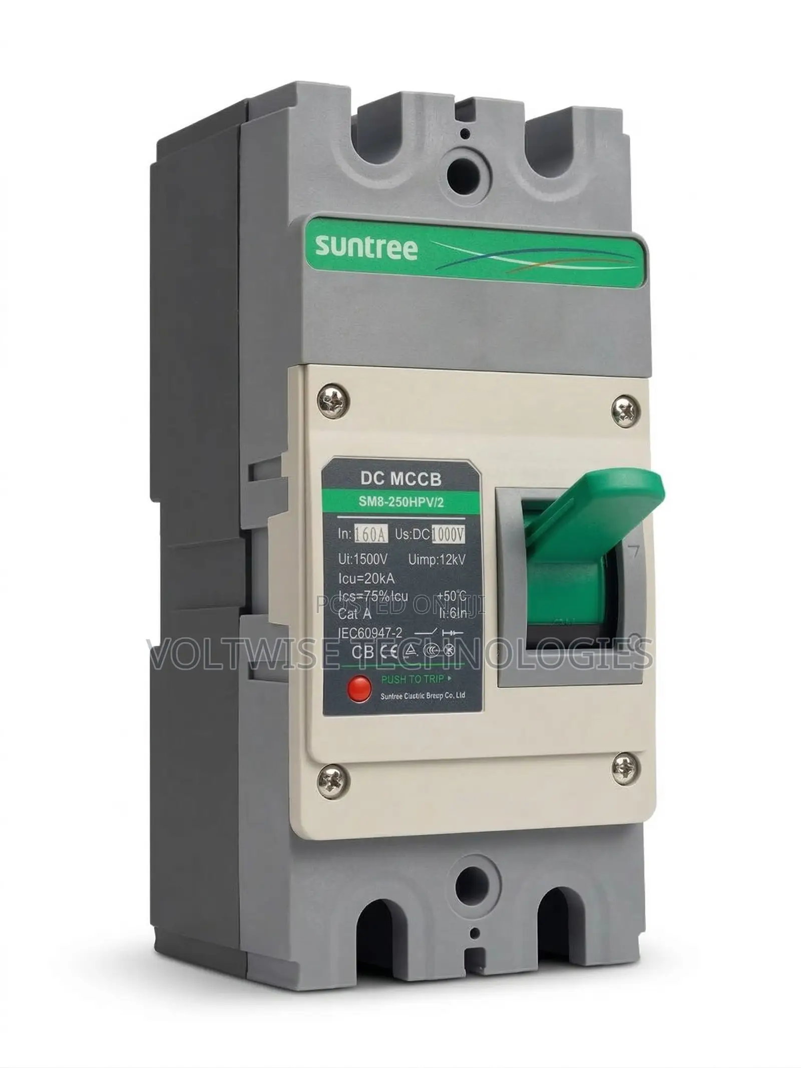Suntree 1000v Dc 160a 2-Pole Molded Case Circuit Breaker (Mccb)
