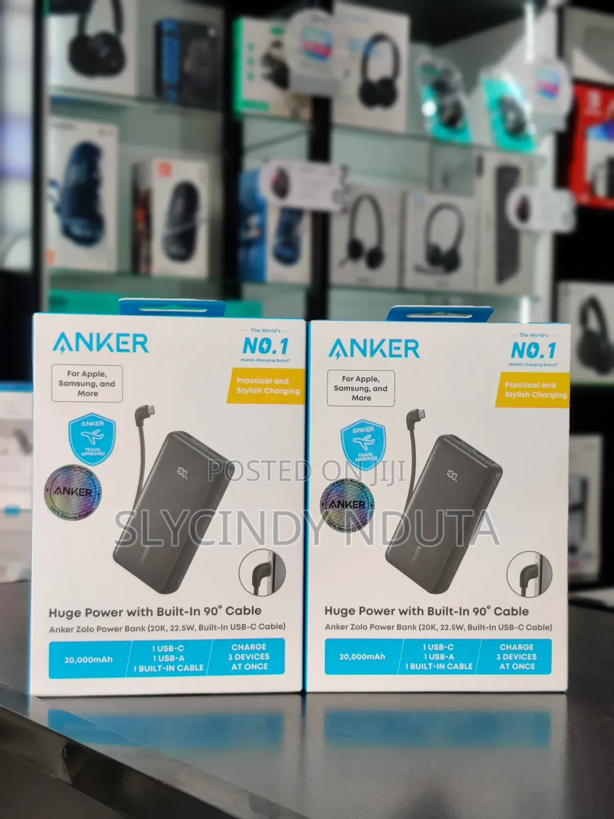 Anker Zolo Power Bank (,22.5w,Built-in Usb-C Cable
