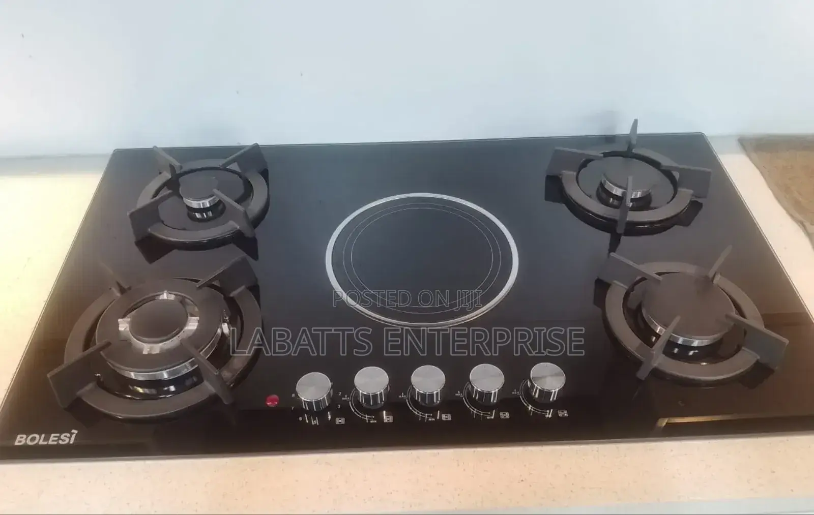 4 Gas Burners +Electric Built-in Hob With Gas Sensor Wok Burner