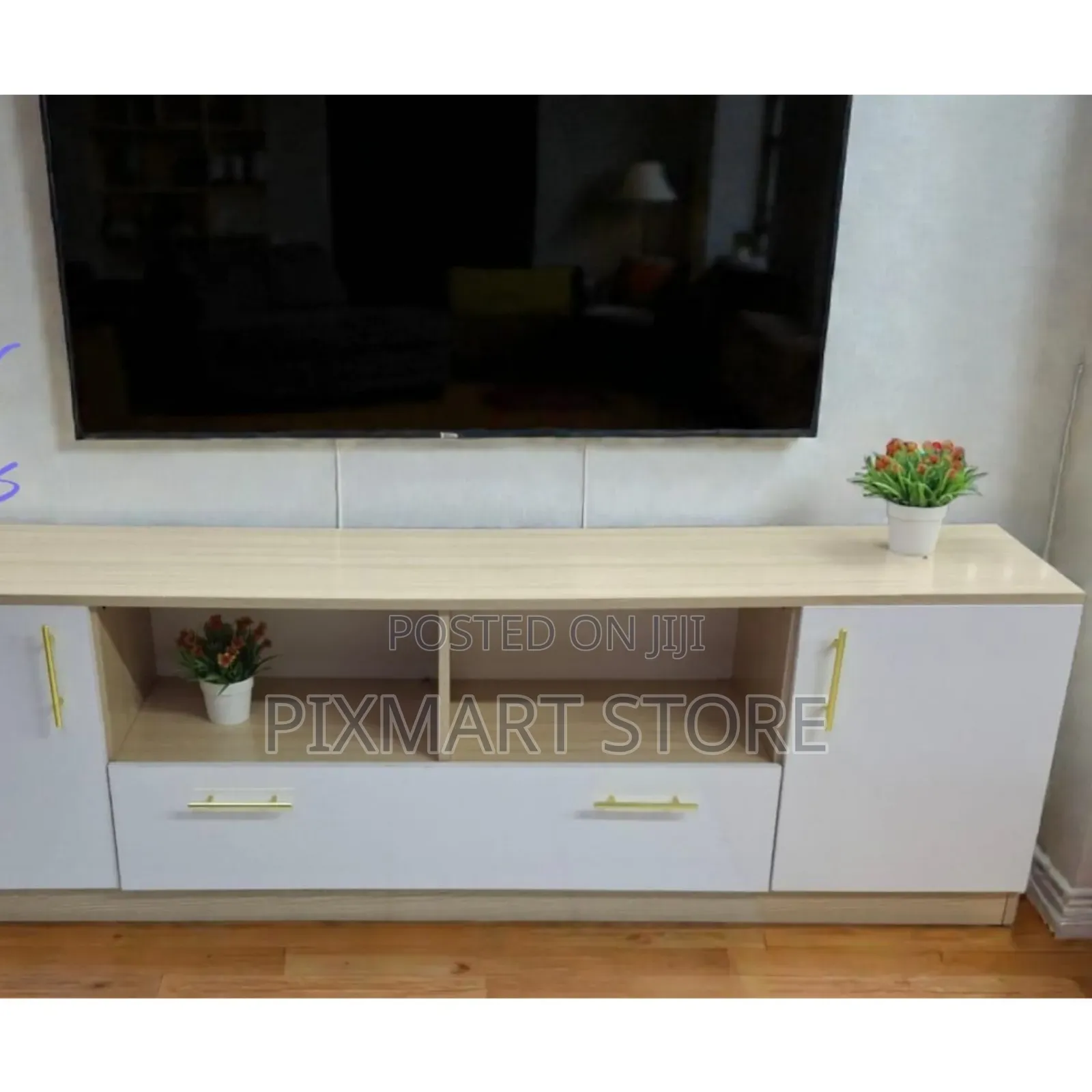 Cairo Modern 6ft Tv Stand White Oak White With Cabinets