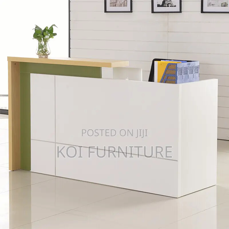 Office Desk : 1.6m Modern Two-Tone Reception Desk