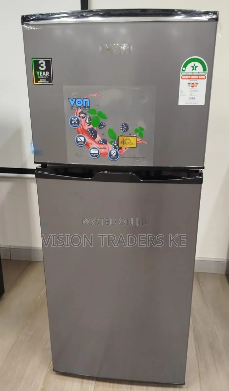 Von 175 Litres Double Door Refrigerator Top Freezer