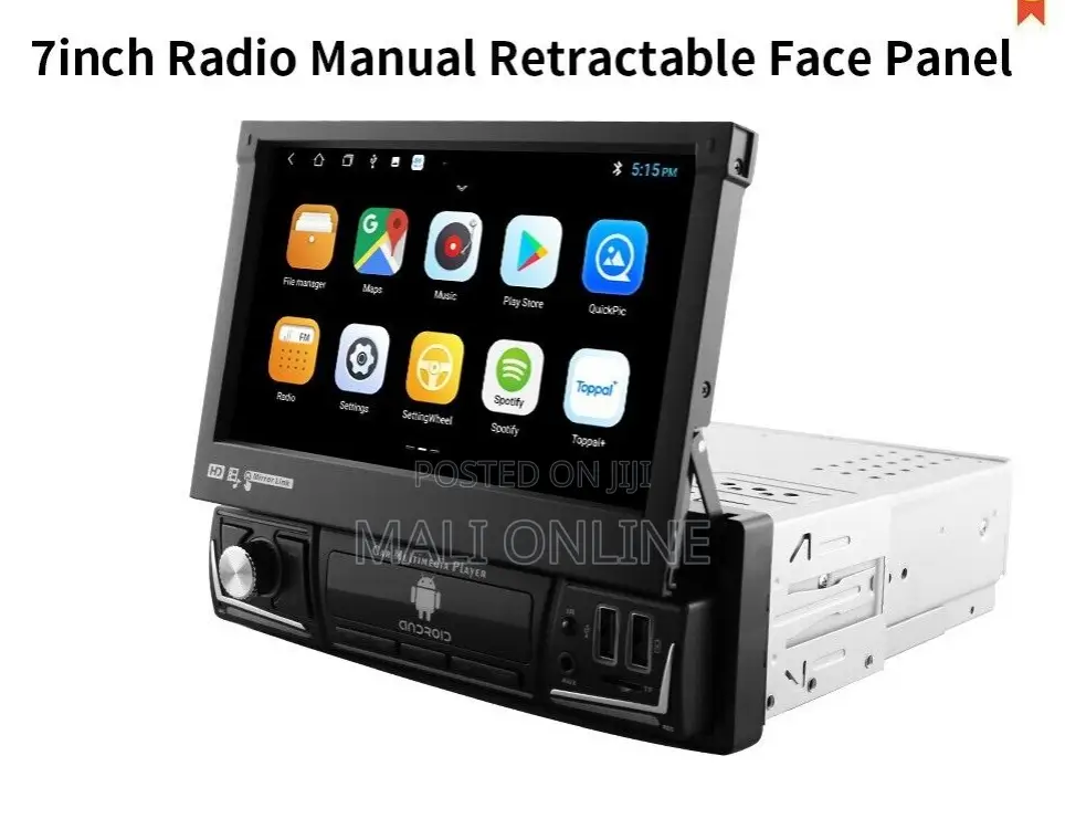 7 Inch Android 12 Car Radio Retractable Ips Touch Screen 2gb 32gb 1din