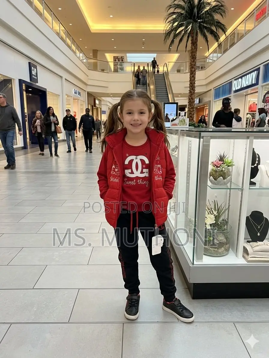 Girls Chanel 3 PCS Tracksuit Set