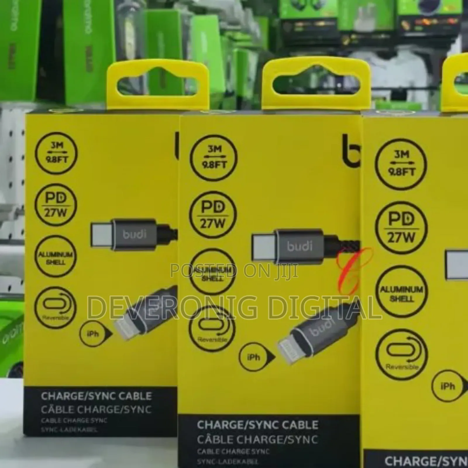 Budi Dc206tl20b *2m 27w Type C to Lightning Cable