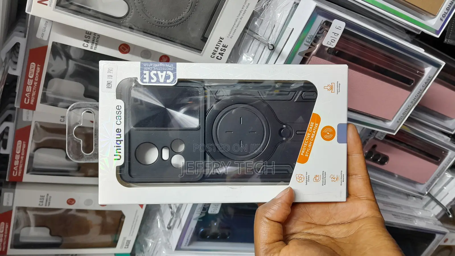 Mobiker Oppo Reno 10 Pro Magnetic Case With Built-in Metal Ring Stand