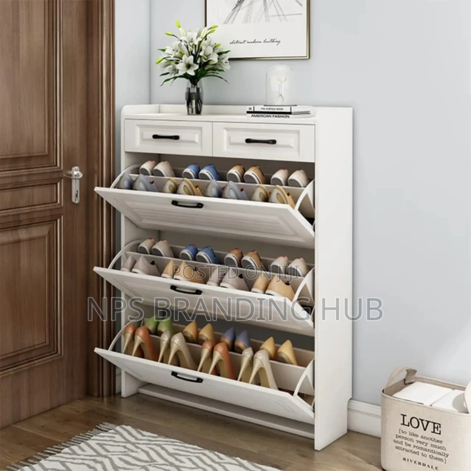 Bucket Flip Shoe Rack 
120*24*100cm
 Holds 30-36 Pairs 
Zn