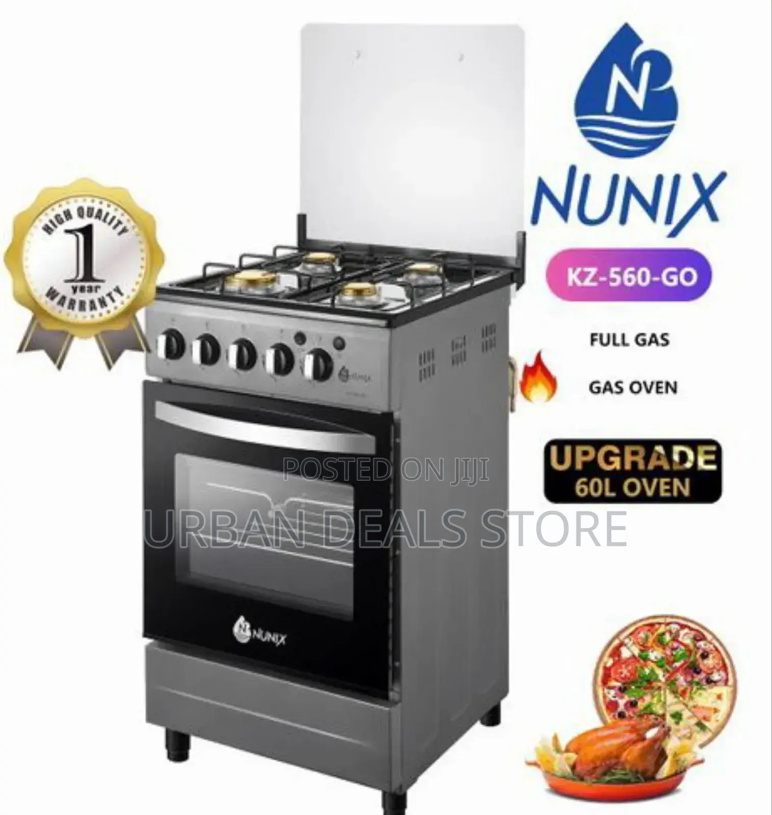 Nunix Cooker Full Gas. Gas Oven. 50*55cm.
