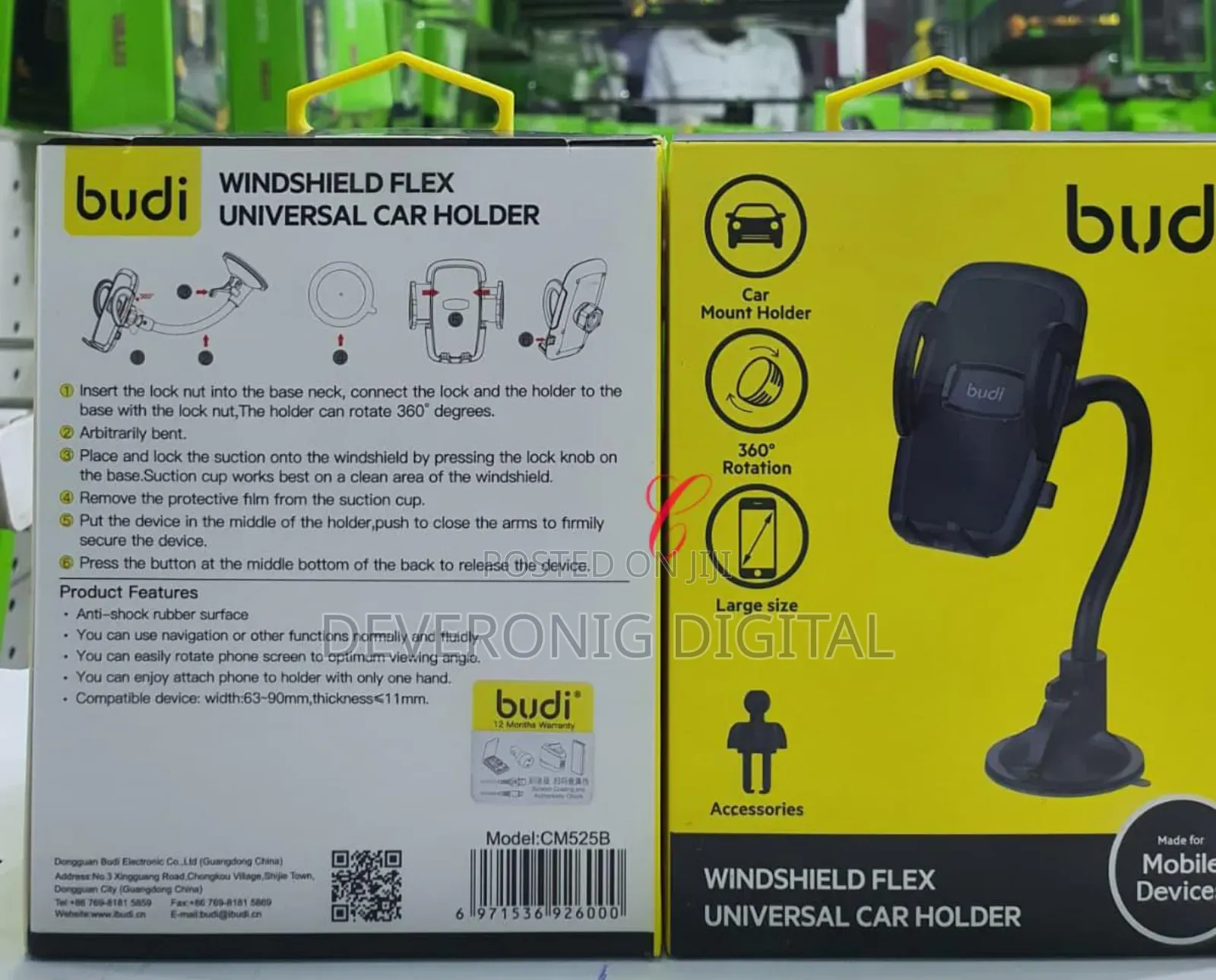 Budi Cm525b *Windshield Flex Universal Car Holder
