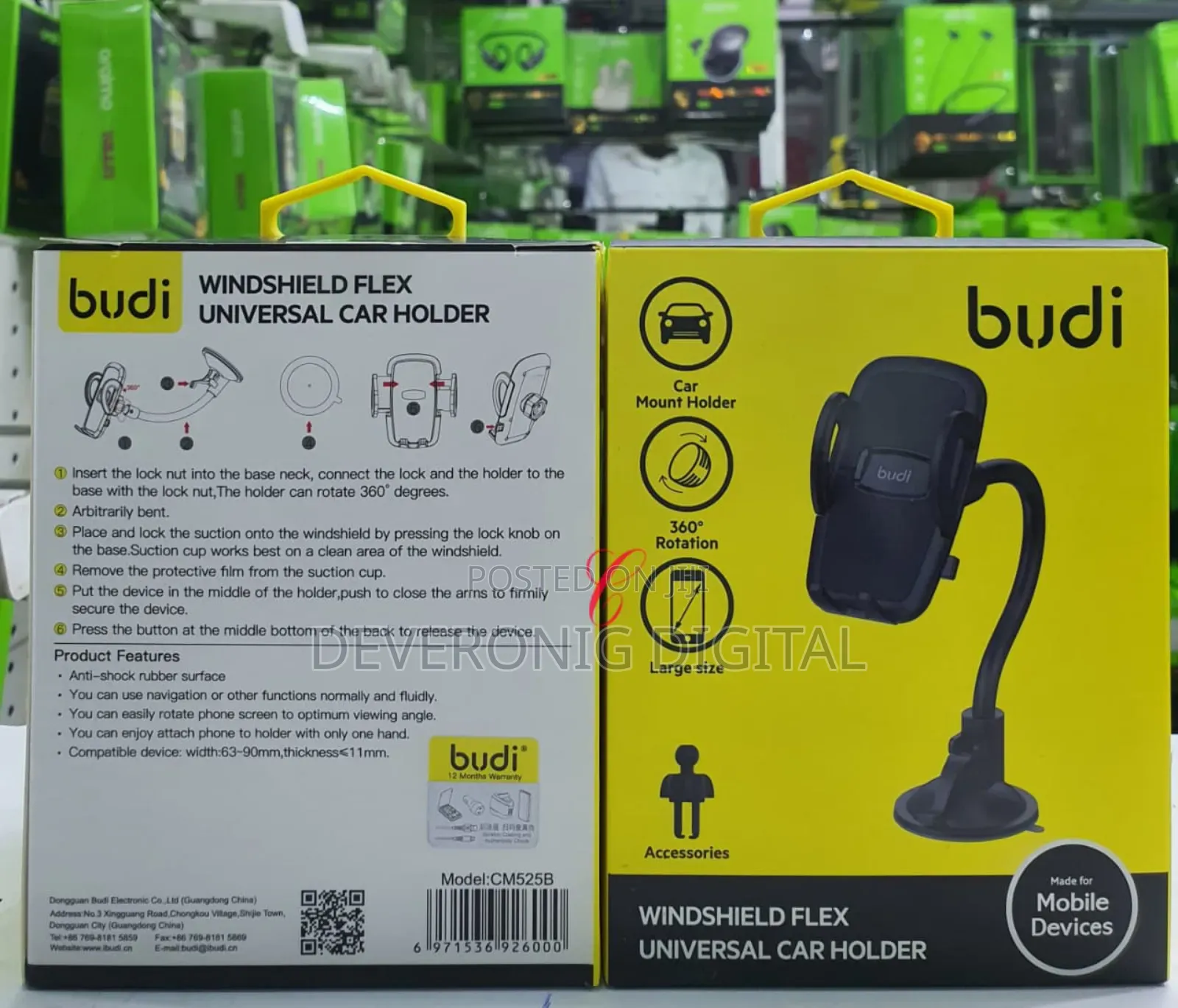 Budi Cm525b *Windshield Flex Universal Car Holder