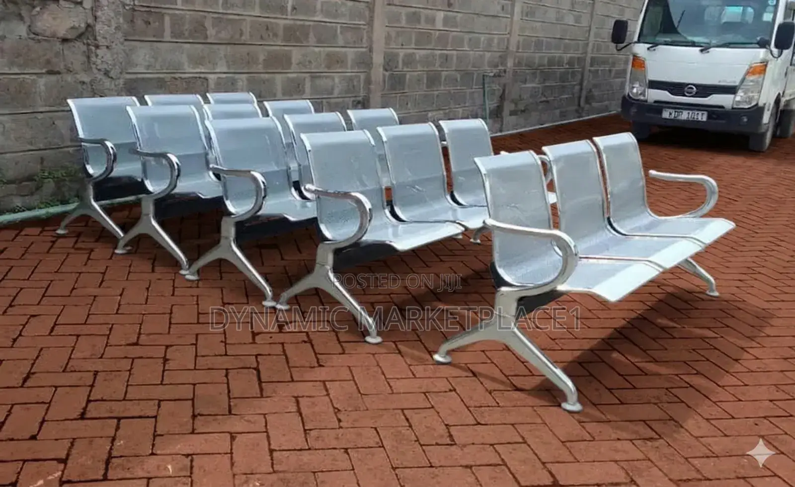 3-Seater Metallic Waiting Benches