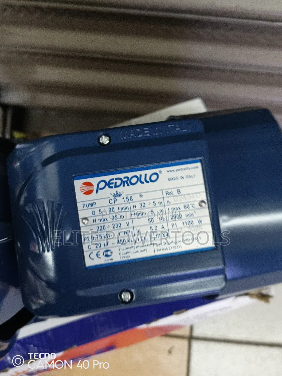 1hp Pedrollo Booster Pump