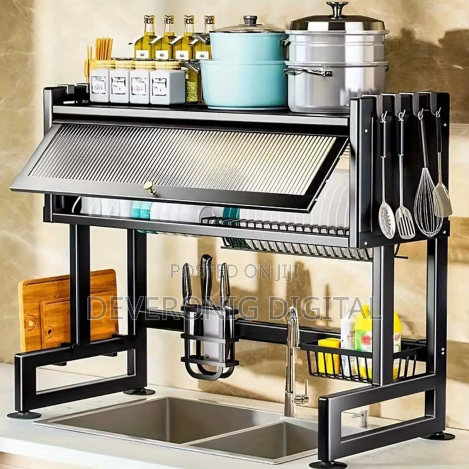 Single Layer Sink With Mirrorr Dish Rack