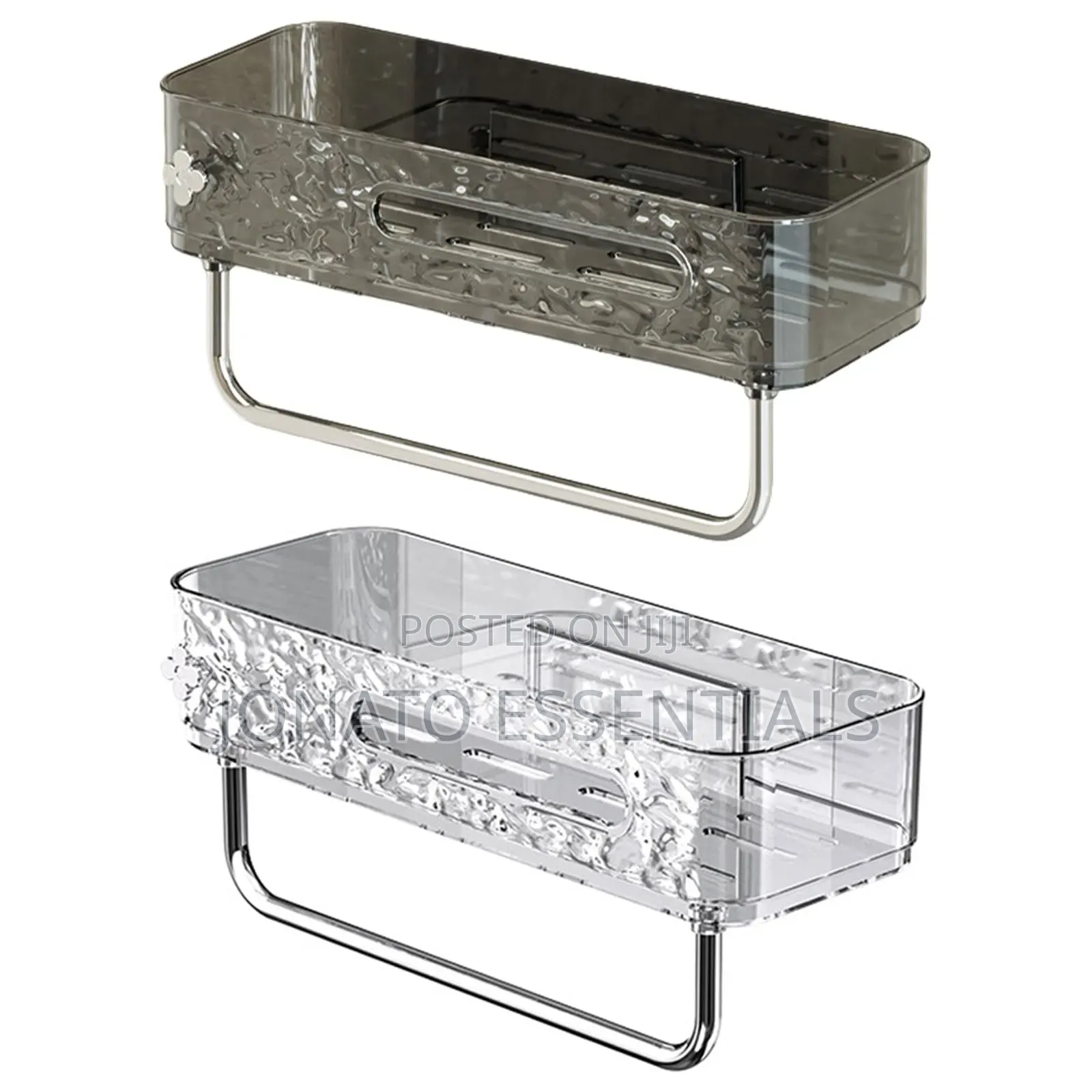 No-Drill Luxury Acrylic Bathroom Organizer - Clear Shower Caddy