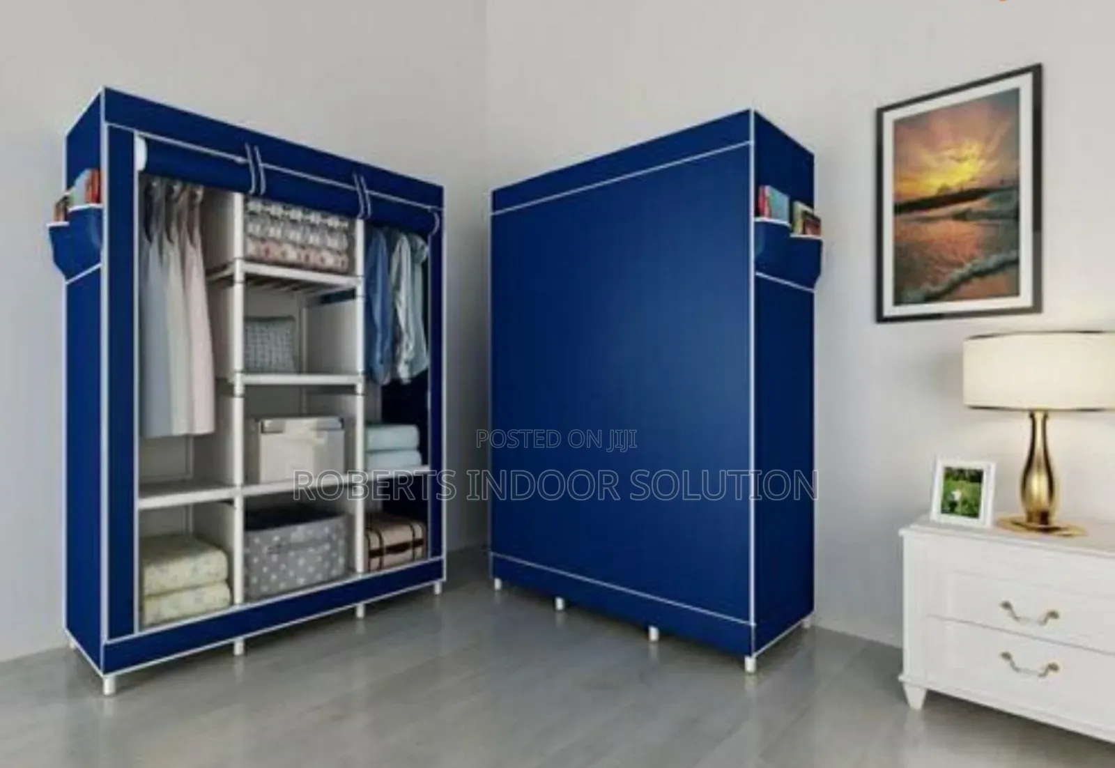 Dustproof Portable Wardrobe With Canvas Cover