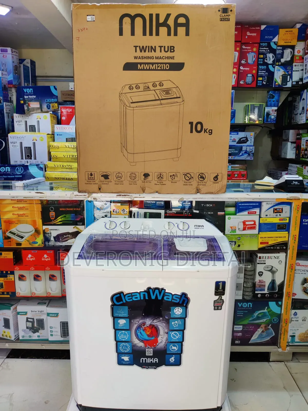 Mika Washing Machine Twin Tub 10kg With Air Dryer Turbo