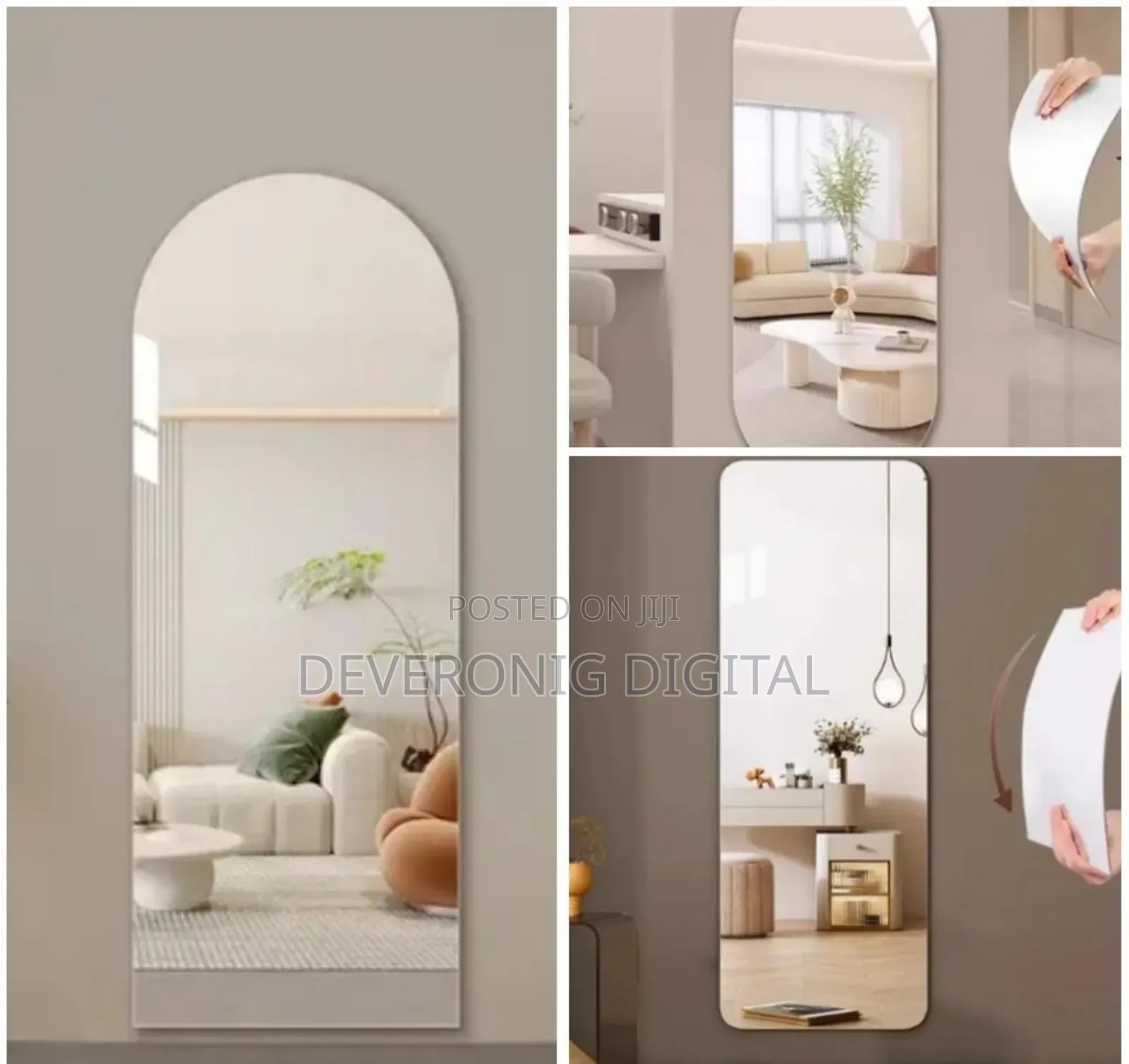 *Peel and Stick Unbreakable Mirror* 
Peel and Stick Square Shapes