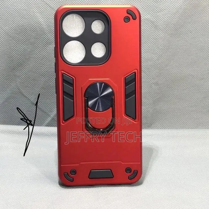 Tecno Pop 7 Pro Shockproof Hybrid Armor Magnetic Ring Stand Cover Case