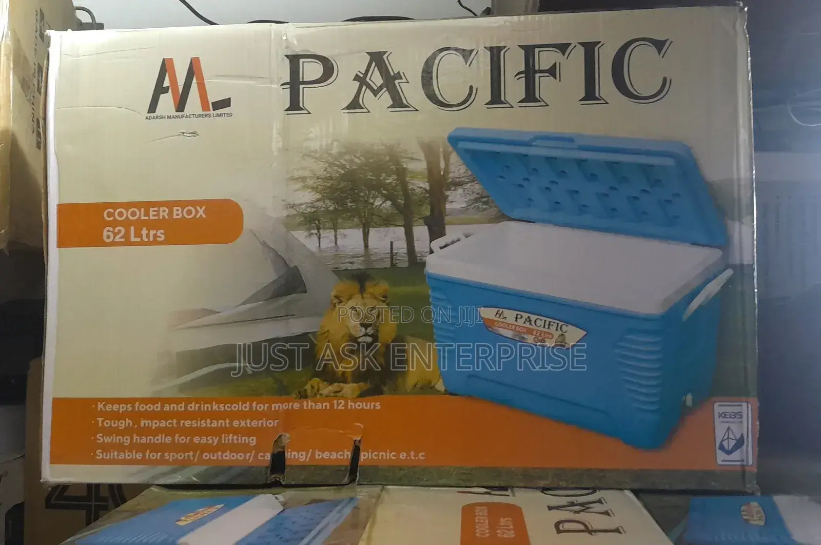 62 Litres Pacific Food/ Drinks Cooler Box - 12hrs Containment