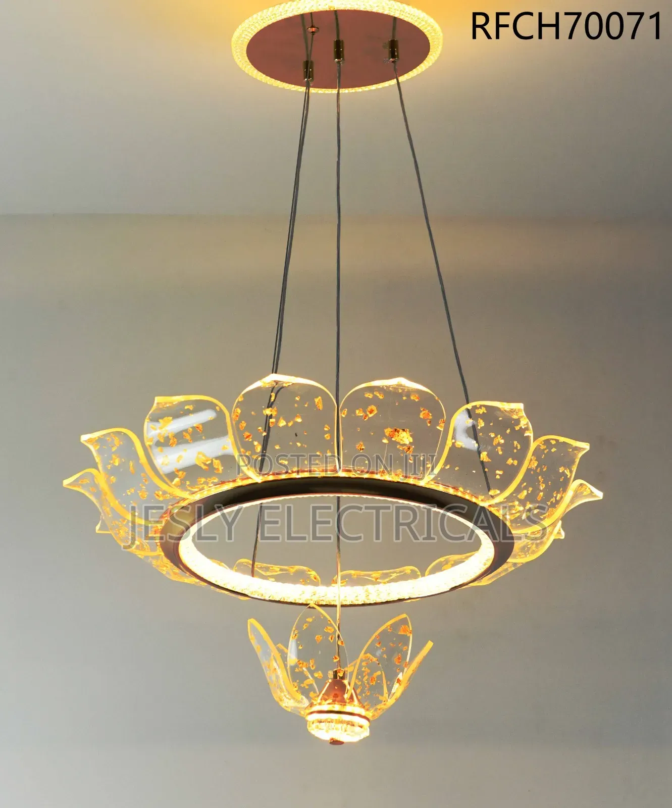 Lotus Inspired Resin Pendant Light