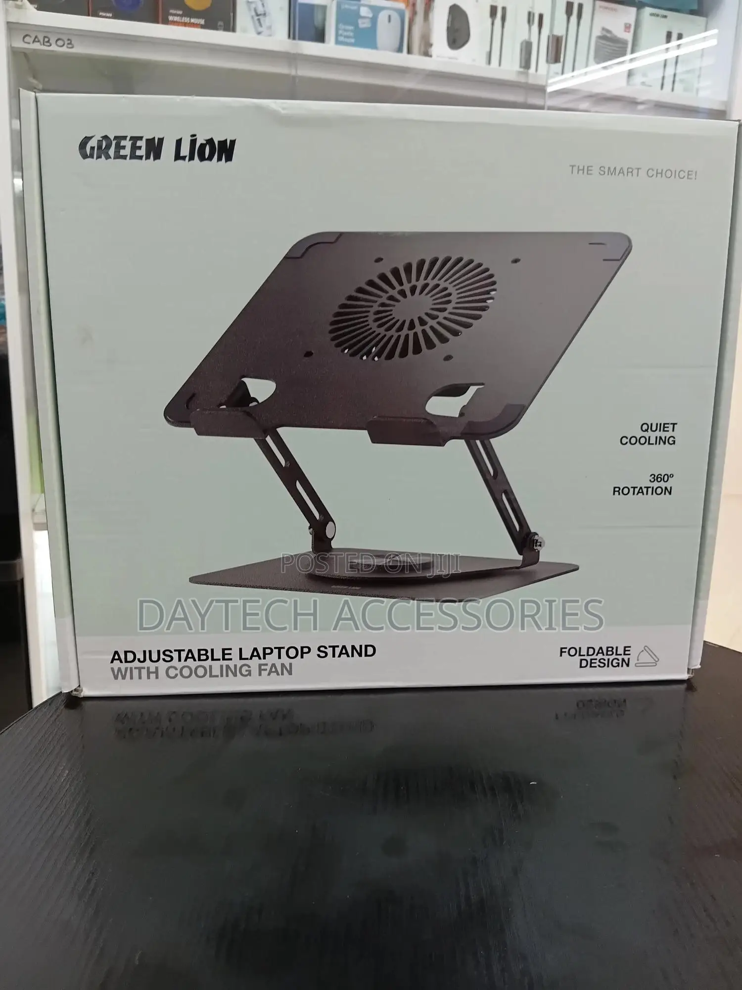Green Lion Adjustable Laptop Stand With Cooling Fan 2000 RPM 360°